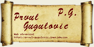 Prvul Gugulović vizit kartica